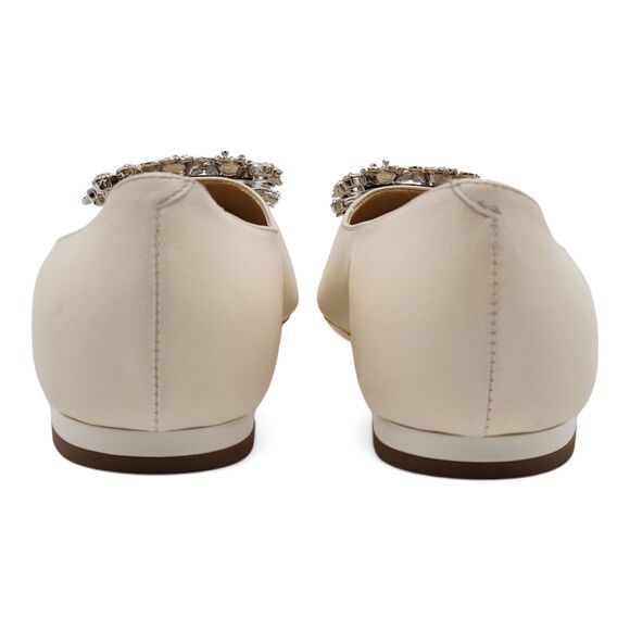 Roger Vivier Flower Strass Leather Ballet Flats in White 35 5 $1650 - Picture 5 of 9